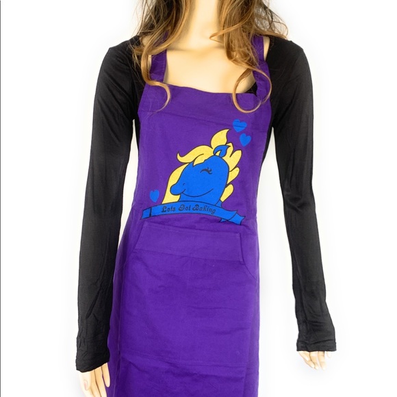Purple bib apron and chef cap - Picture 6 of 7